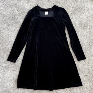 Hanna Andersson Black Velvet  A-Line Dress Size M